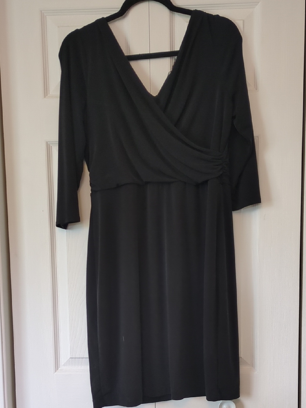 The Limited Black Long-Sleeve Wrap Midi Dress